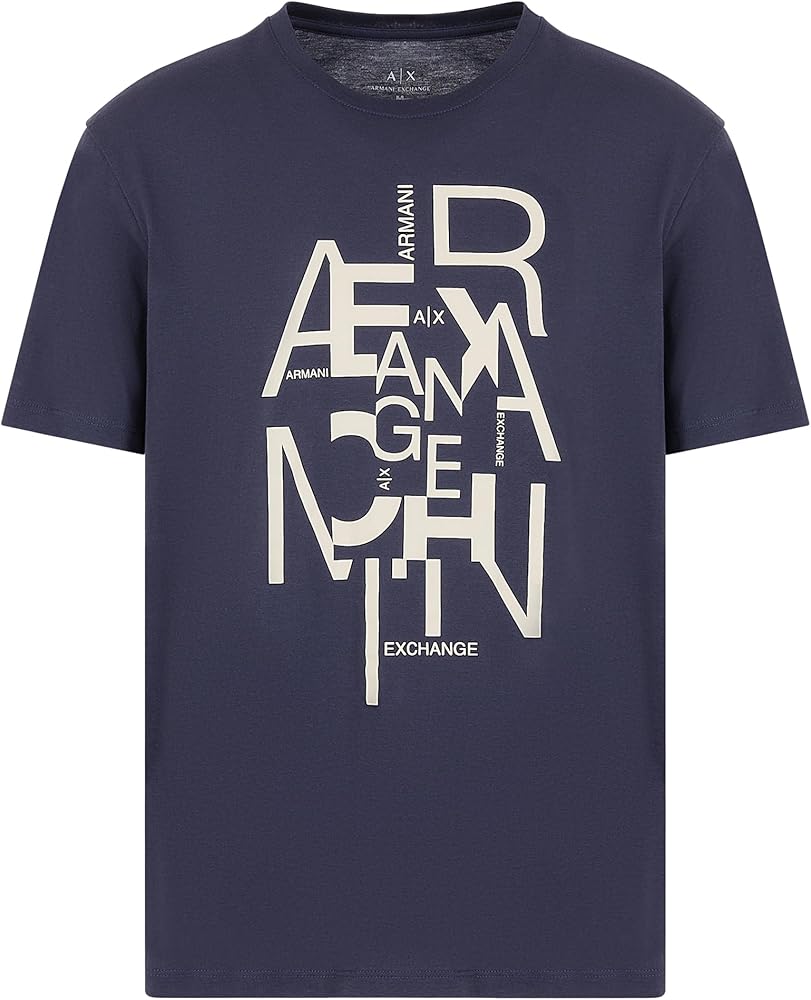 Armani Exchange Men's Regular Fit Pima Cotton Large Logo Tee