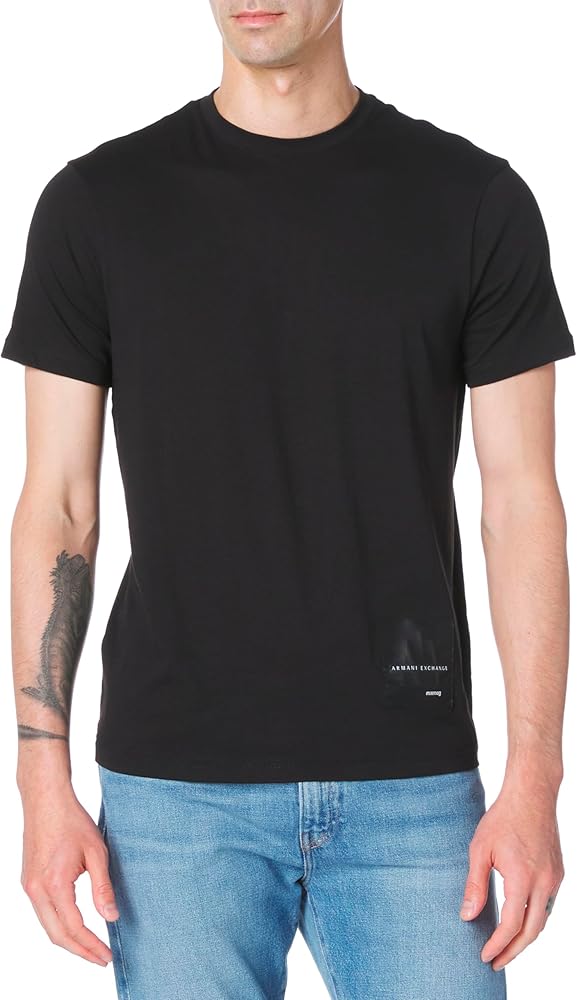 Armani Exchange Men's Regular Fit Limited Edition X Mix Mag Patch Logo Tee