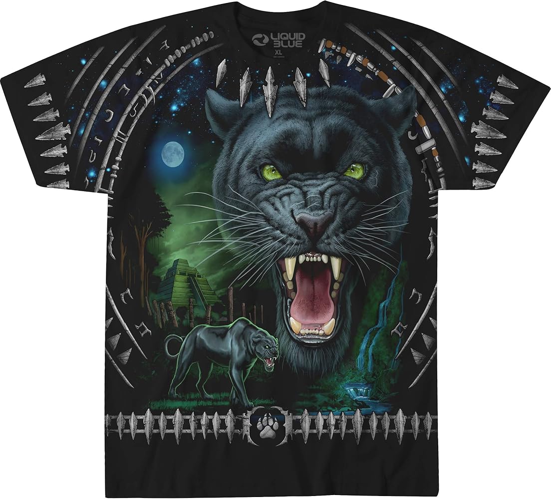 Liquid Blue Tribal Panther All Over Print Short Sleeve T-Shirt