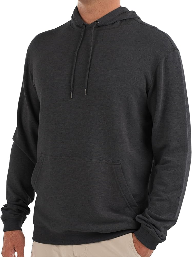 Free Fly Men’s Fleece Pullover Hoodie - Lightweight Bamboo Viscose Drawstring Hood, Front Pocket - Men's Athletic Hoodies