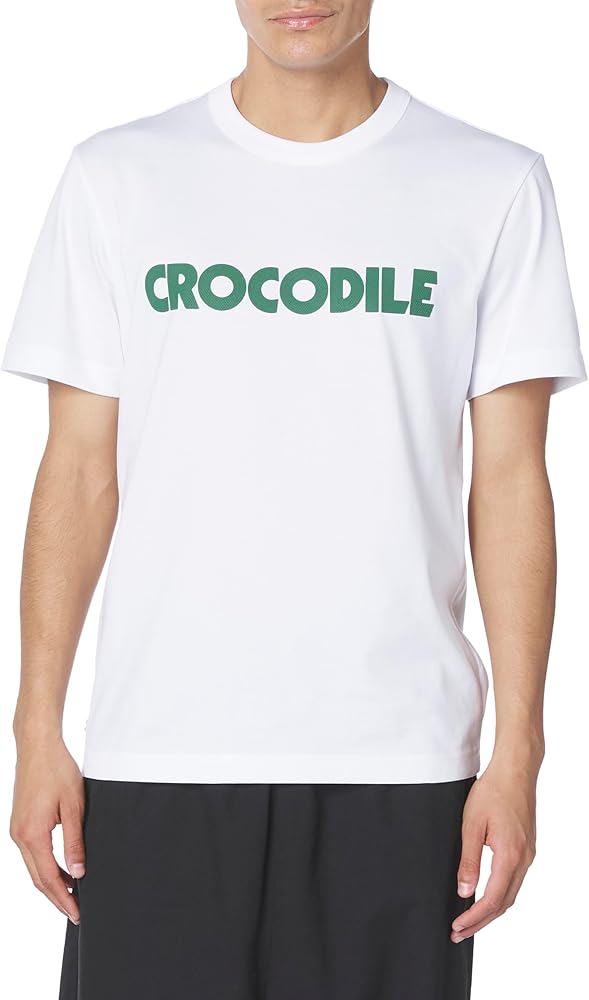 Lacoste Short Sleeve Relaxed Fit Tee Shirt W/Crocodile Wording