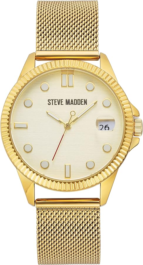 Steve Madden Unisex Date Function Mesh Bracelet Watch