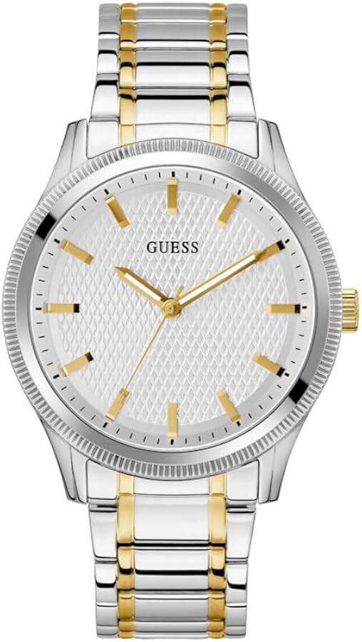 GUESS Men's 44mm Watch - Silver Tone Bracelet Blue Dial Silver Tone Case