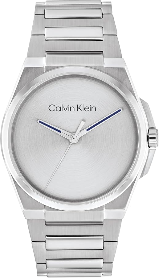 Calvin Klein Meta-Minimal Men's 3H Watch - Stainless Steel Case and Link Bracelet - Water Resistant to 3ATM/30 Meters - Premium Fashion Timepiece for Everyday Style - 41mm