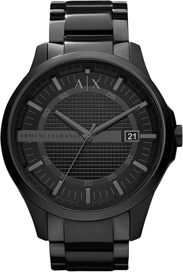 A｜X ARMANI EXCHANGE Men's Black Stainless Steel Watch (Model: AX2104)