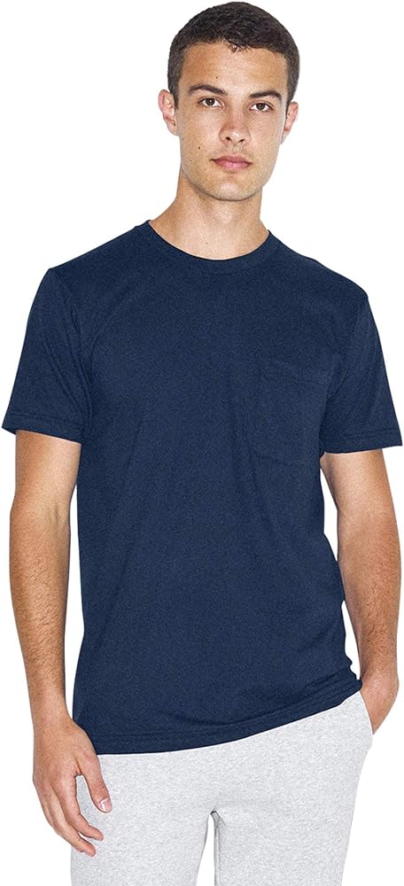 American Apparel Men's Fine Jersey Crewneck Pocket Short Sleeve T-Shirt