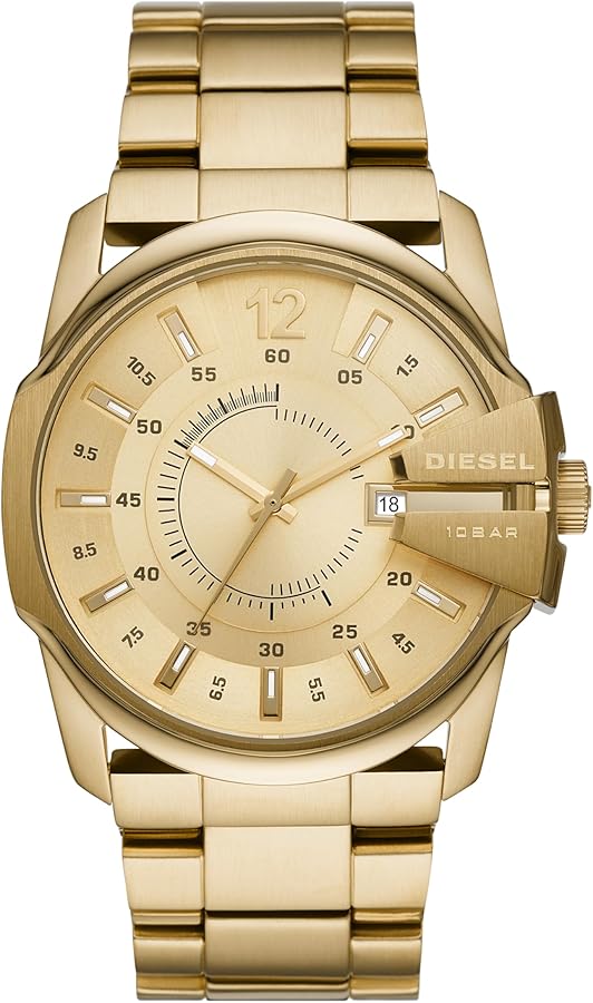 Diesel Master Chief Stainless Steel Three-Hand Analog Men's Watch, Color: Gold (Model: DZ1952)