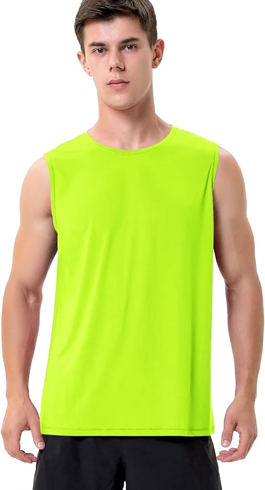 Zengjo Mens Tank Tops Workout Quick Dry Sleeveless Shirts for Gym Running Athletic Loose Muscle Tanks