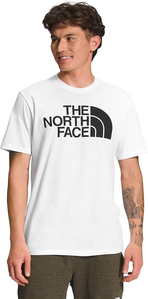 THE NORTH FACE Men's Short Sleeve Half Dome Tee, TNF White/TNF Black, Medium