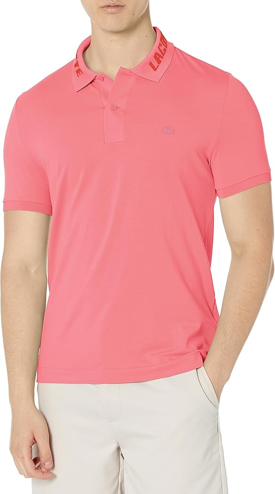 Lacoste Contemporary Collection's Men's Short Sleeve Semi Fancy Branded Collar Polo Shirt