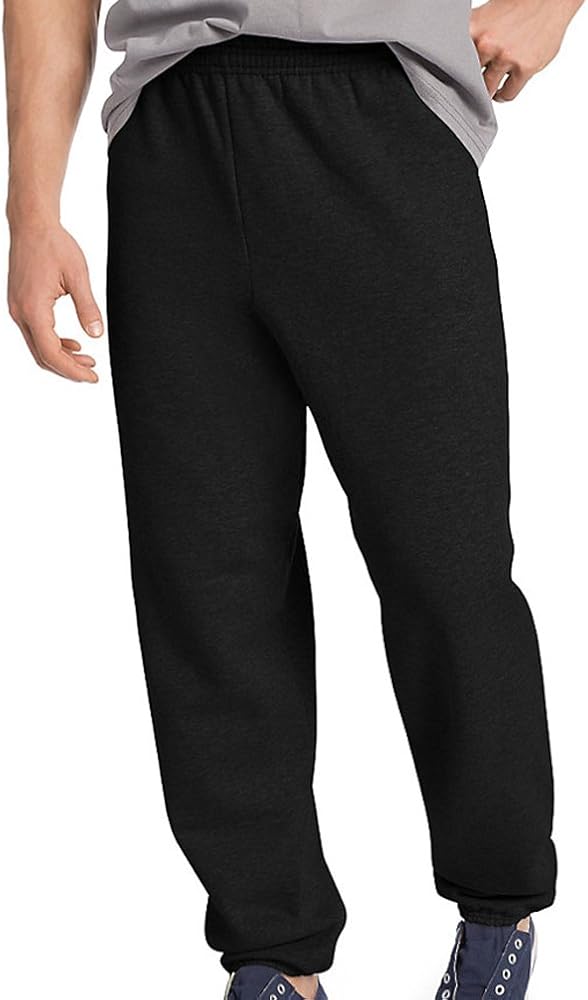 Hanes P650 Men's EcoSmart Fleece Sweatpant, 1 Black + 1 Navy