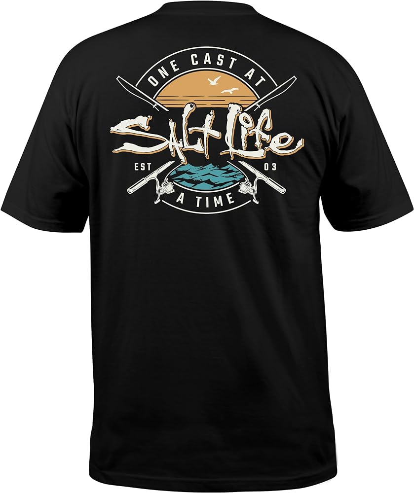 Salt Life men's One Cast at a Time Short Sleeve Tee