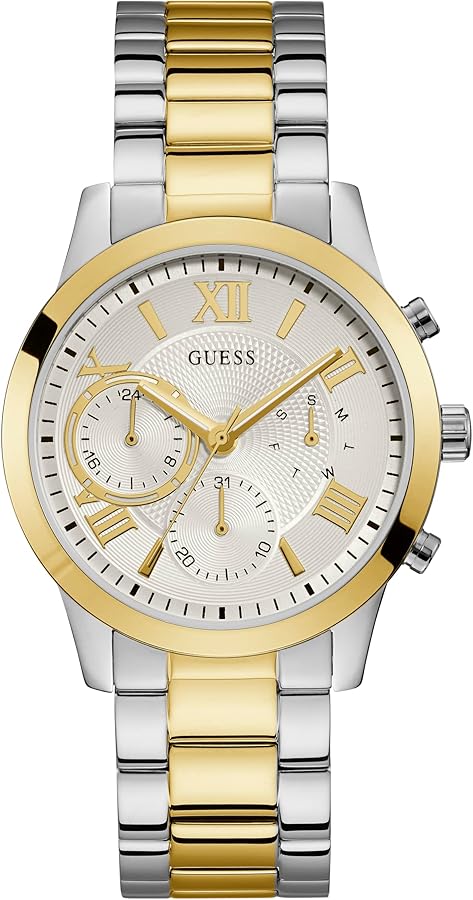 Guess Womens Multi Dial Watch Solar with Stainless Steel Strap