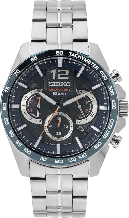 Seiko Men's Quartz Watch Stainless Steel with Silicone Strap