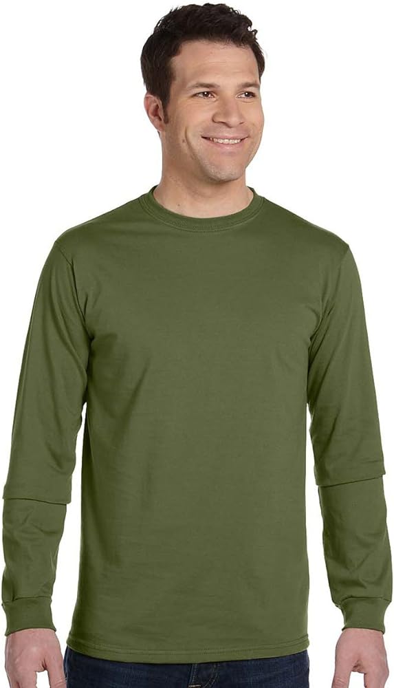 Men's 5.5 oz., 100% Organic Cotton Classic Long-Sleeve T-Shirt XL OLIVE