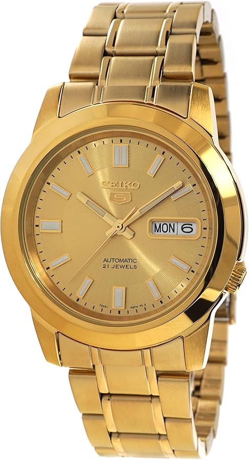 Seiko unisex-adult 5 Classic Automatic Gold Tone Watch SNKK20K1