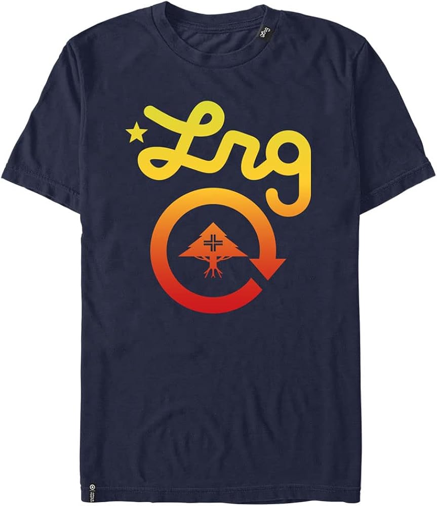 LRG Lifted Research Group Cycle Young Men's Short Sleeve Tee Shirt, Navy Blue, Small