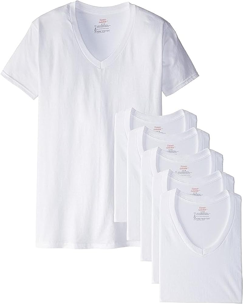 Hanes Mens V-Neck T-Shirt