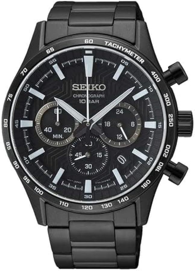 SEIKO Essentials BIF Quartz Chrono Black Dial