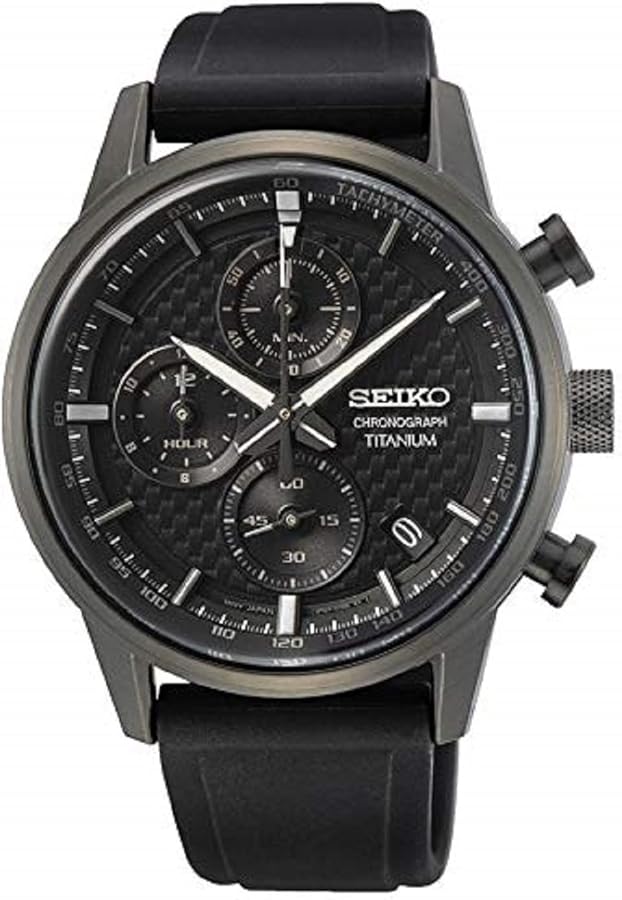 Seiko Men's Quartz Watch Titanium with Stainless Steel Strap