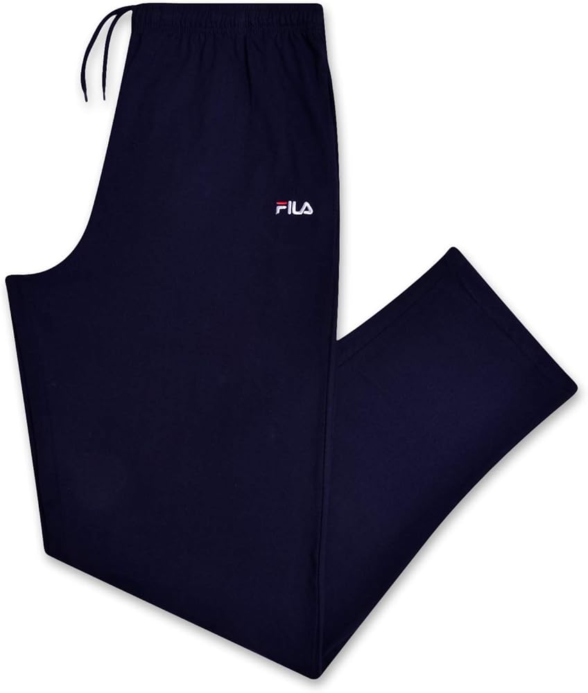 Fila Big and Tall Jersey Pants for Men – Open Bottom Lightweight Lounge Pant