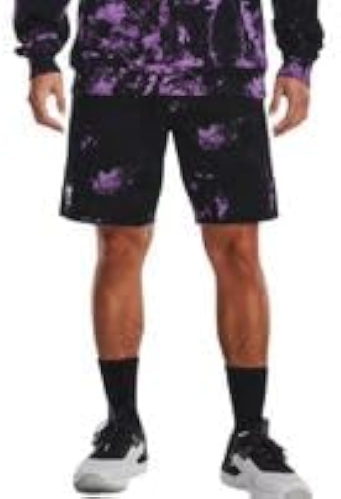 Under Armour Men's Project Rock Rival Fleece Shorts (as1, Alpha, m, Regular, Regular) Purple/Black