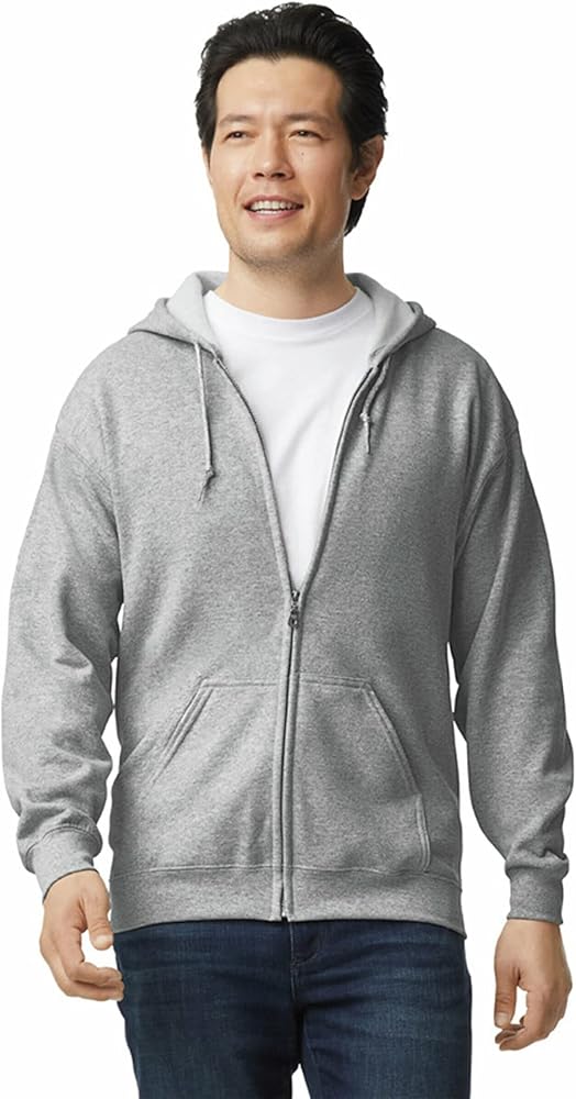 Gildan Unisex adult Fleece Zip Hoodie Sweatshirt, Style G18600, Multipack