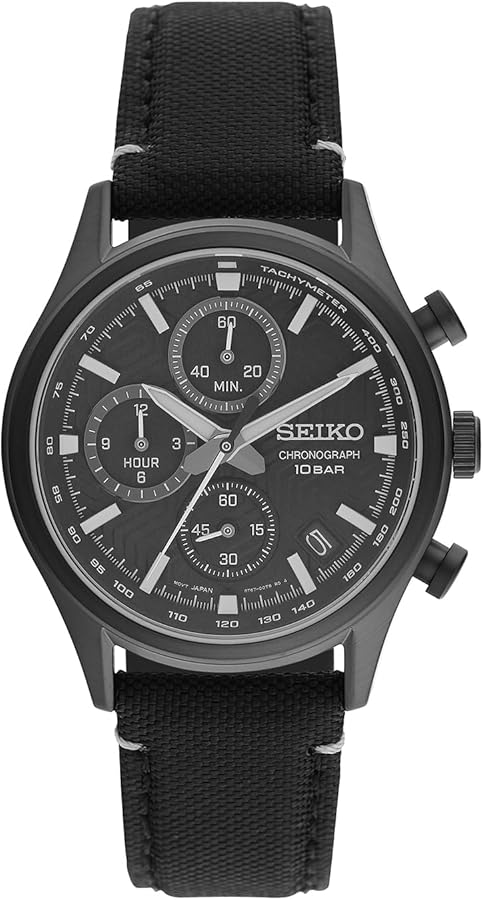 SEIKO Chronograph Quartz Black Dial Men's Watch SSB421P1