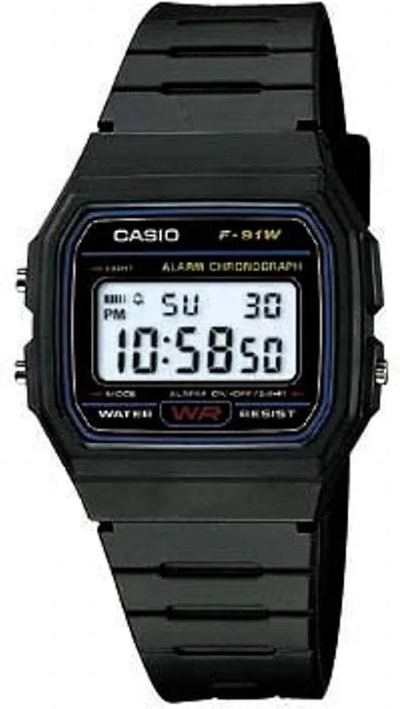 Casio F91W Digital Sports Watch, Black, 1 Count (Pack of 1), Strap