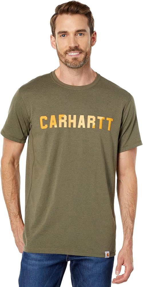 Carhartt Men's Force Relaxed Fit Midweight Short-Sleeve Block Logo Graphic T-Shirt