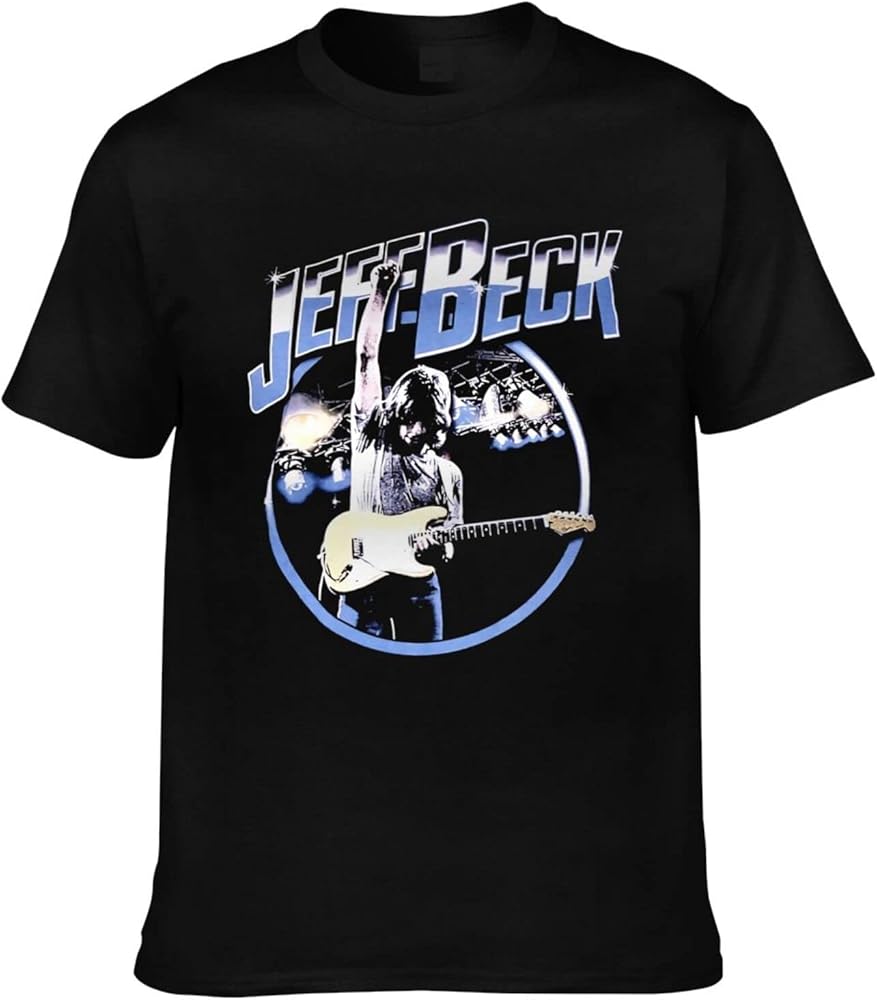 Jeff Beck T Shirt Man's Summer Round Neckline Short Sleeves Clothes Black