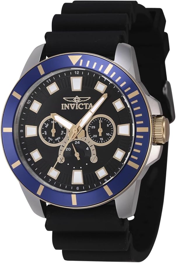 Invicta Men's Pro Diver 45mm Silicone Quartz Watch, Black (Model: 46930)