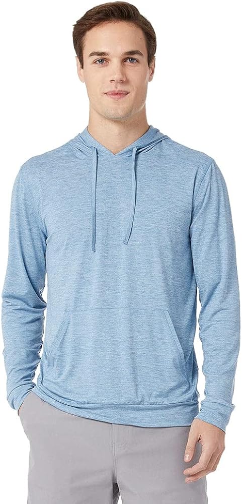 32 DEGREEES Men's Cool Classic Long Sleeve Hooded T-Shirt | Anti-Odor | 4-Way Stretch | Moisture Wicking