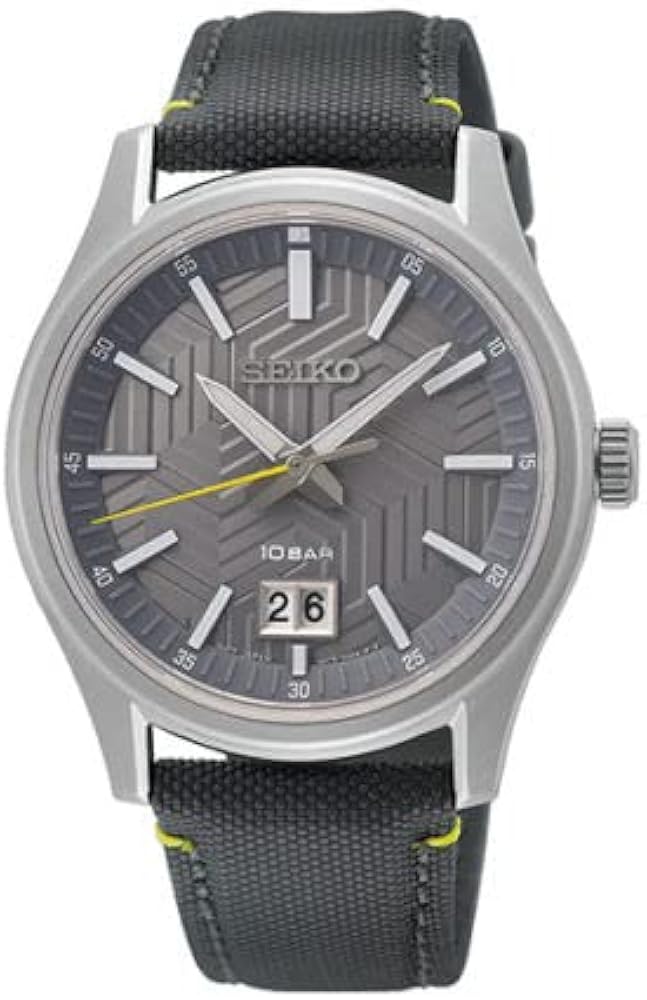 SEIKO Men's Essentials SUR543 10bar Nylon band yellow second hand