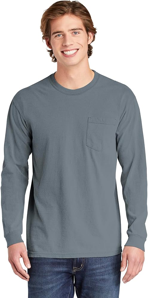 Comfort color mens 4410 Heavyweight Long Sleeve Pocket T-Shirt