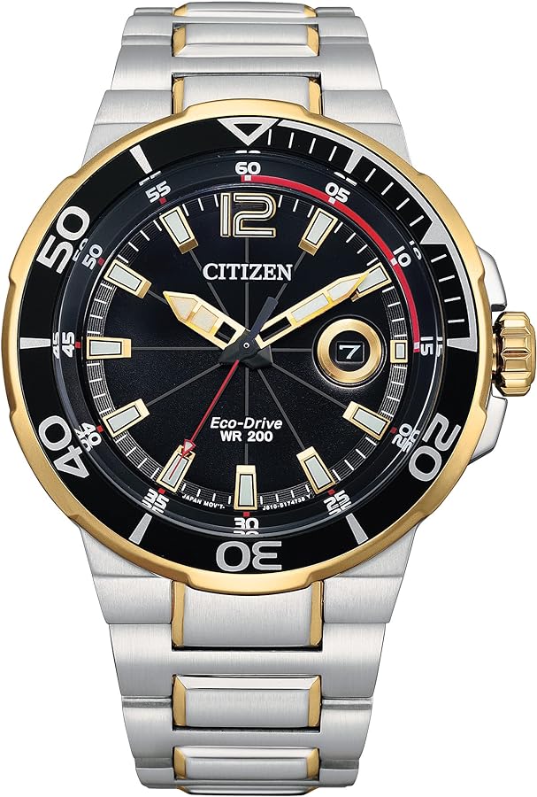 Citizen Men's Eco-Drive Sport Luxury Endeavor Watch in Two-Tone Stainless Steel, Black Dial (Model: AW1426-59E)