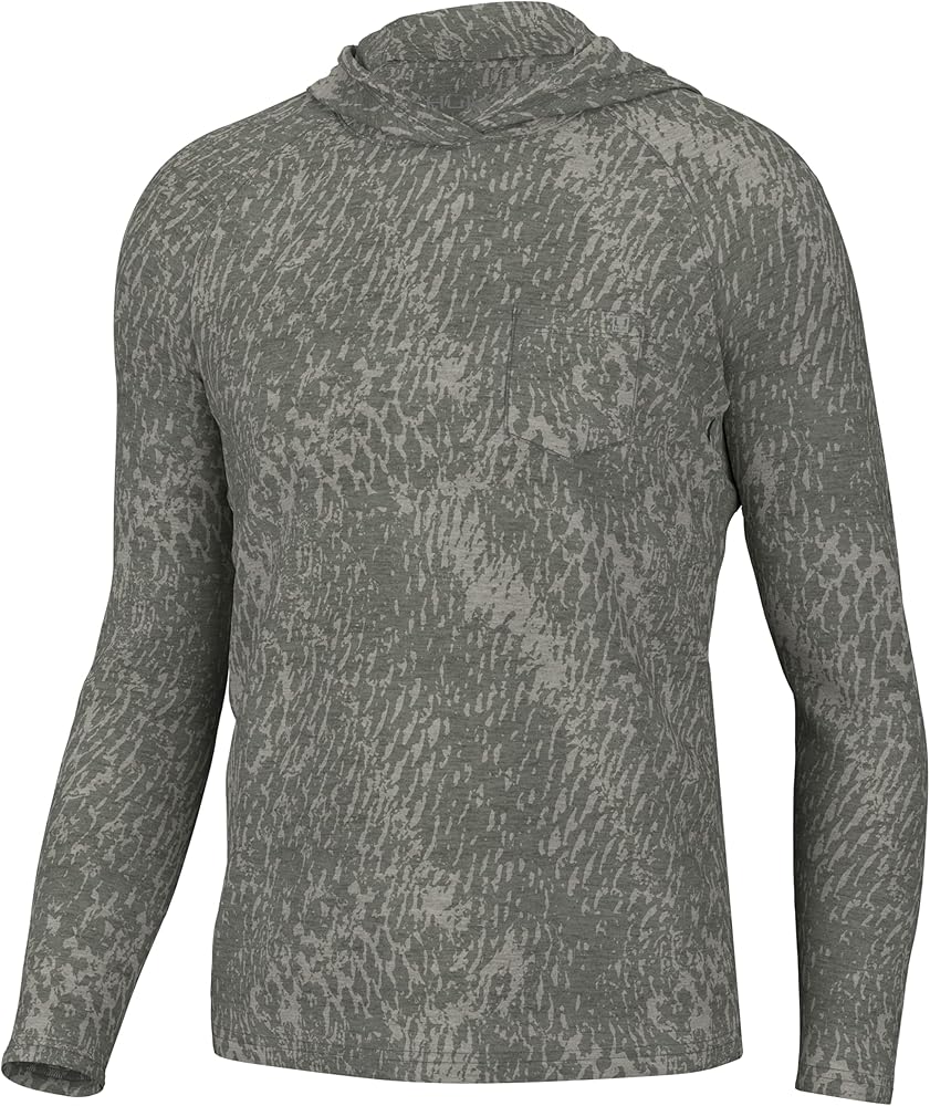 HUK Men Waypoint Pattern Hoodie, Performance Fishing Shirt