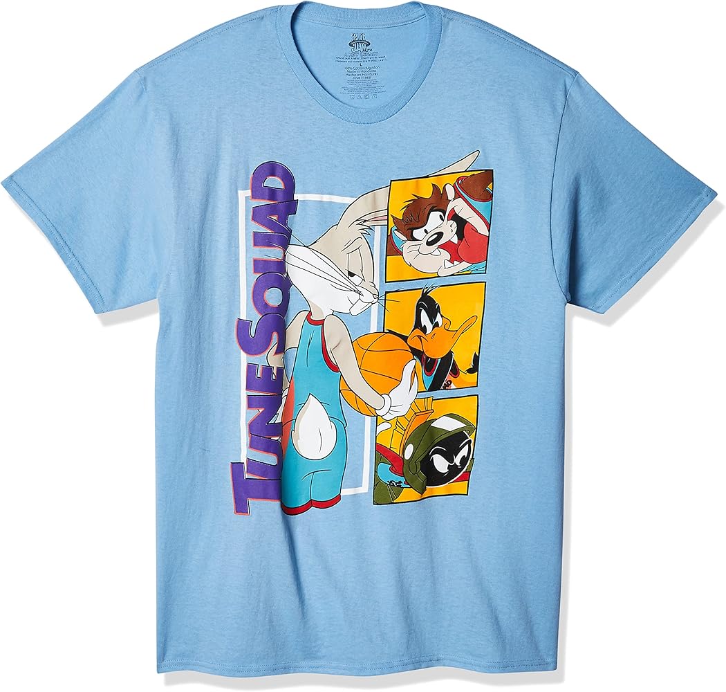 space jam Men's 2: a New Legacy Short Sleeve T-Shirt-Bugs, Taz, Daffy, Marvin