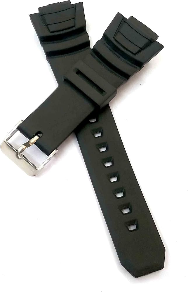 Compatible Replacement Watch Band Strap Fits GShock Black Rubber Watch Band for AE2000 AE2000W AE-2000W AW-2100W AW2100 AW2100W WV-200 WV200