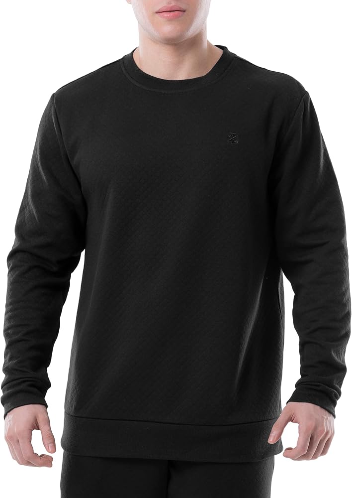 IZOD Men's Quilted Knit Crewneck Long Sleeve Sweatshirt