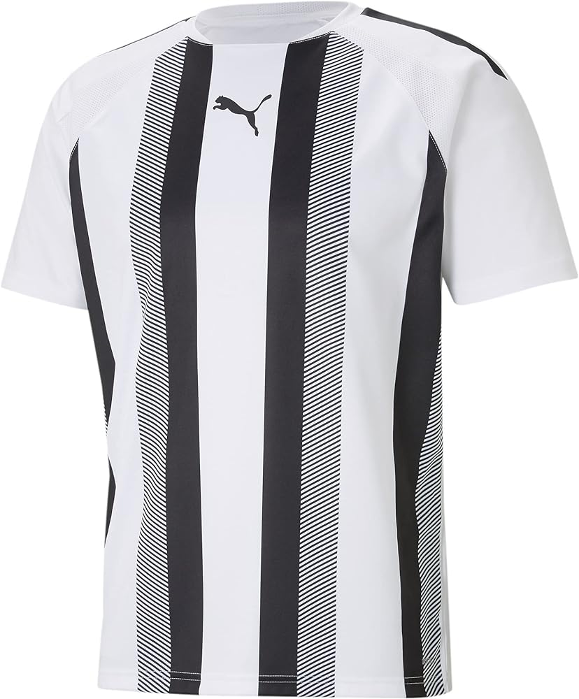 PUMA mens Teamliga Jersey T Shirt, White/Black, Large US