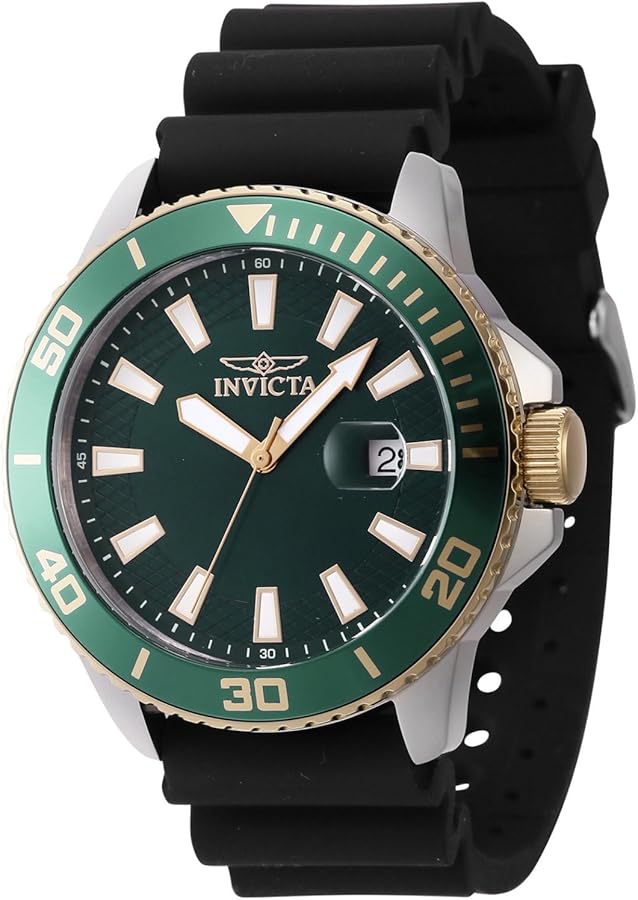 Invicta Men's Pro Diver 45mm Silicone Quartz Watch, Black (Model: 46093)