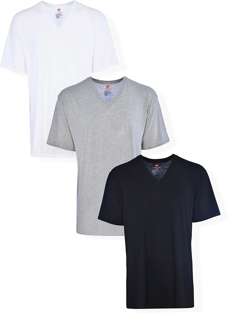 Hanes Men's Tall Man V-Neck T-Shirt (Pack of 3 or 5)