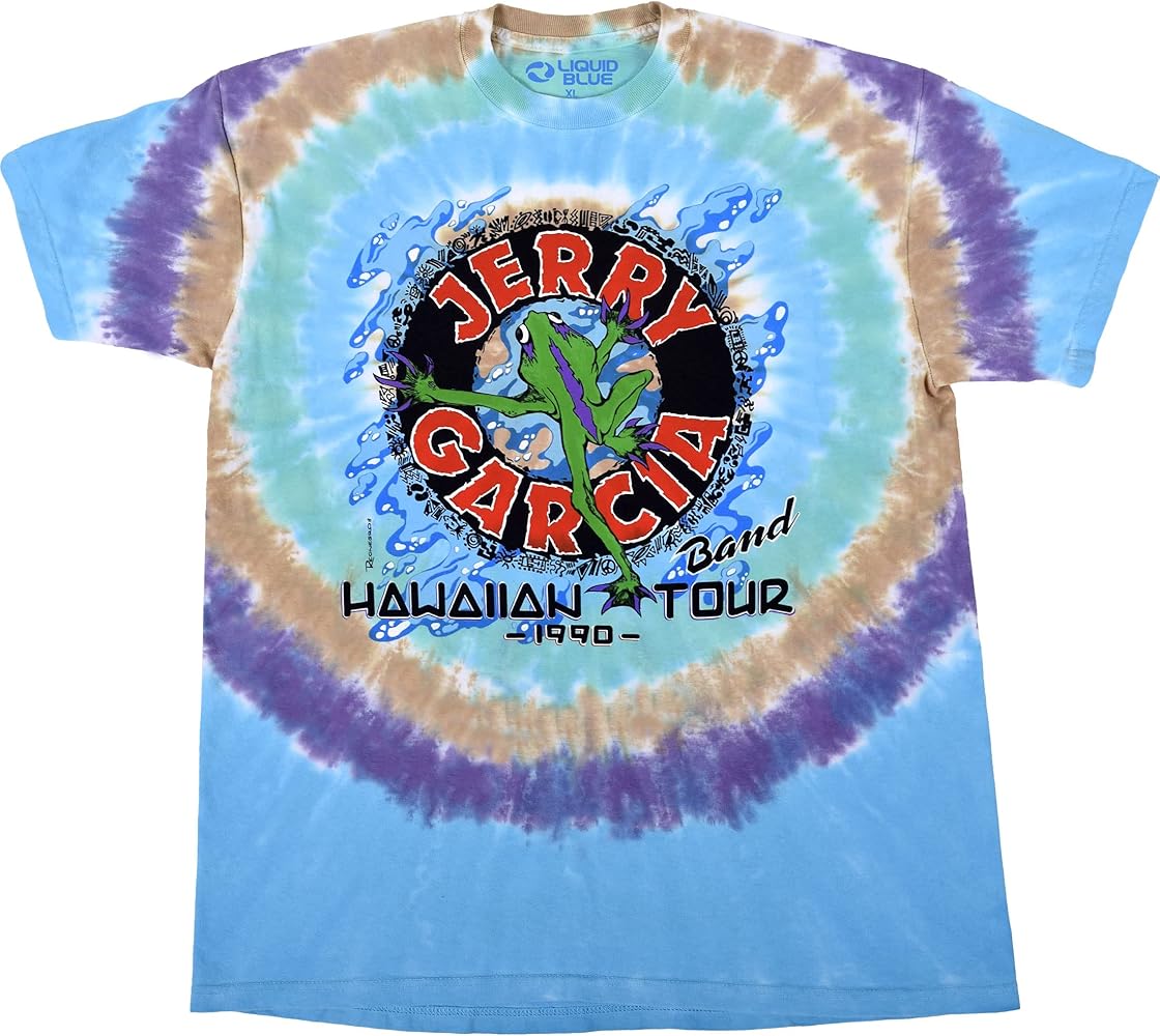 Liquid Blue Men's Standard Jerry Jgb 1990 Garcia Band Hawaiian Tour