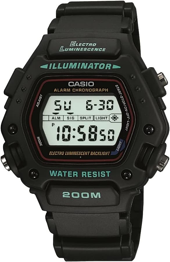 Casio Men's DW290-1V Classic Alarm Chronograph Shock Resistant Sport Watch