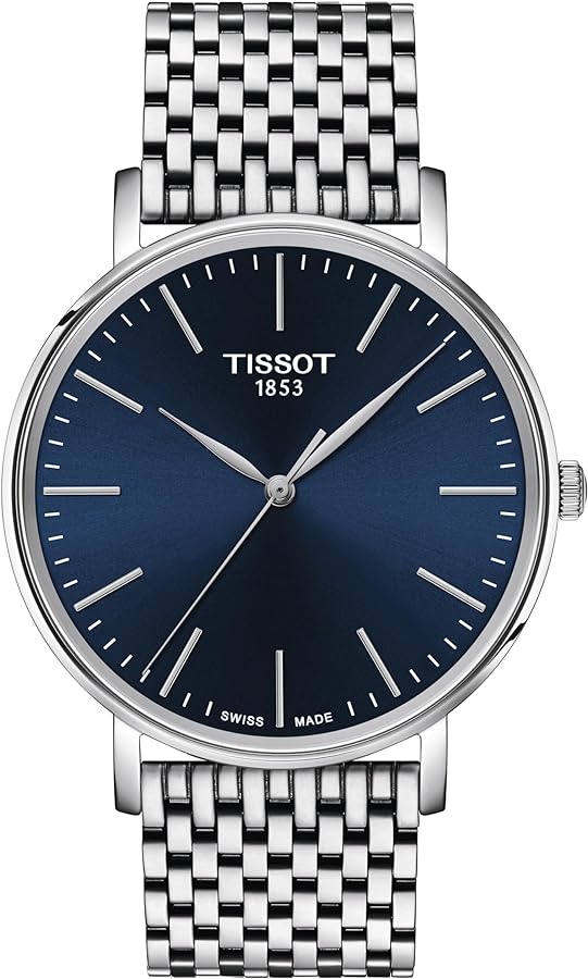 Tissot Unisex Everytime 40mm 316L Stainless Steel case Quartz Watches, Grey, Stainless Steel, 20 (T1434101104100)