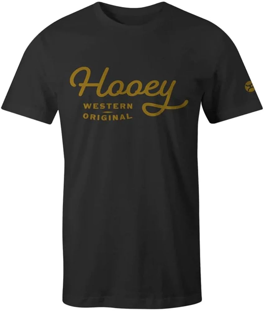 HOOEY Men's OG Black Short Sleeve T-Shirt HT1566BK (HT1566BK, US, Alpha, XX-Large, Regular, Regular)