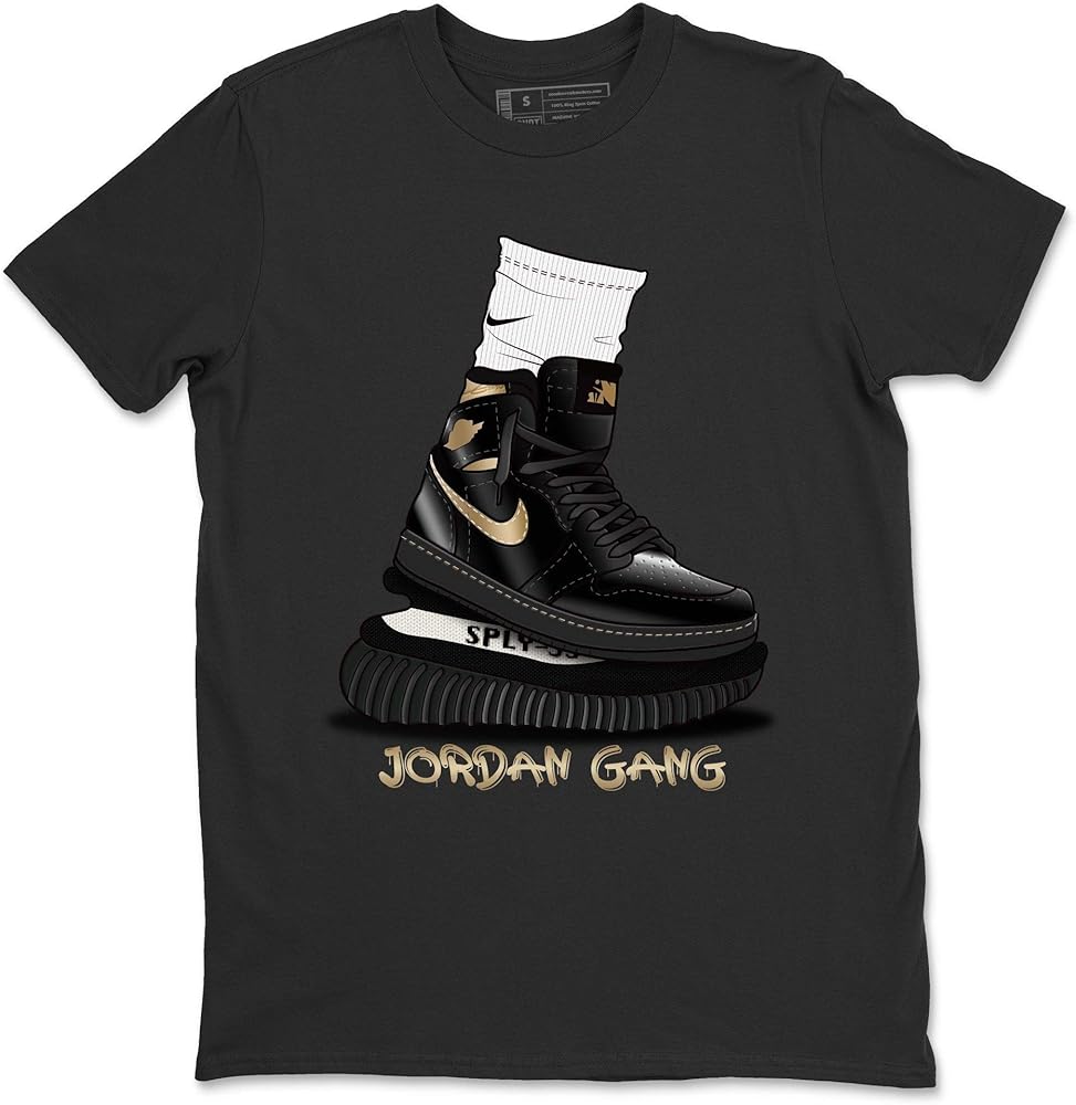 Gang T-Shirt - Black Metallic Gold Sneaker Match Tee