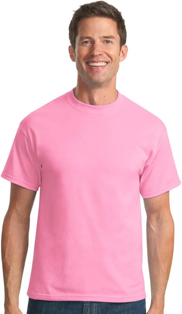 Port & Company Mens 50/50 Cotton/Poly T-Shirt PC55 -Candy Pink XL