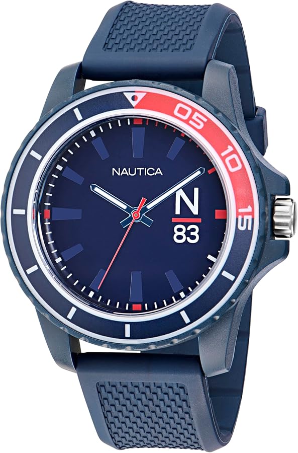 Nautica Men's NAPFWF301 Finn World Blue Wheat PU Fiber Strap Watch